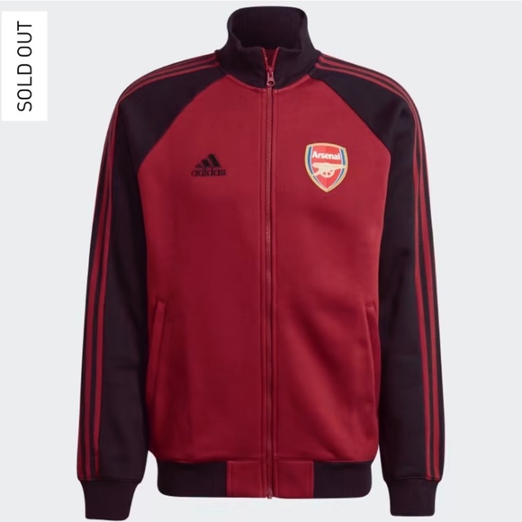 adidas Other - ADIDAS GUC Arsenal Tiro 21 Anthem Jacket Noble Maroon Black Zip Up M Fleece